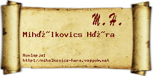 Mihálkovics Héra névjegykártya